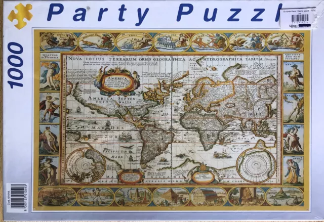 Puzzle Clementoni 1000 pezzi Mappa antica del mondo mappamondo cm 69x50 