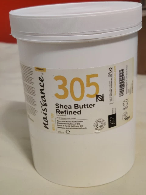 Mantequilla de karité blanca cruda africana refinada orgánica certificada por nacimiento 32 oz