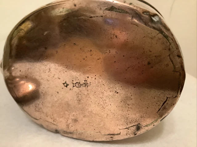 Vintage Copper Kettle - Small Compact Travel Camping - 2 Pint 18cm Total Height