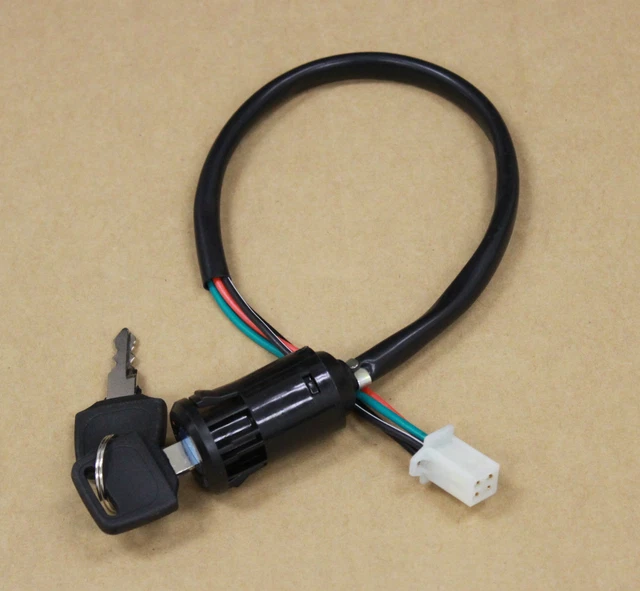 4 WIRE KEY Ignition Switch Lock Electric Scooter Moped ATV Pit Bike 70