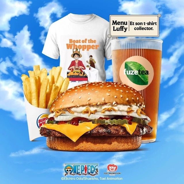 T-shirt One Piece édition Limitée Burger King - Luffy Et Sanji, Taille M, Neuf Avec étiquettes + Booster