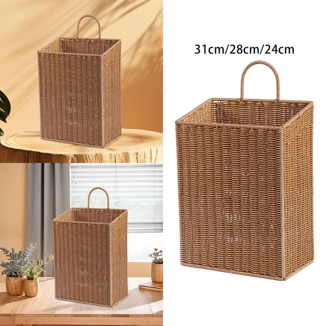 Panier de Rangement Design Poignée Ménagère Panier de Courses Portable