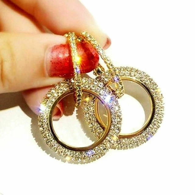 2Ct Round Lab-Created Diamond Huggie Hoop Earrings 14K Yellow Gold Plated Silver