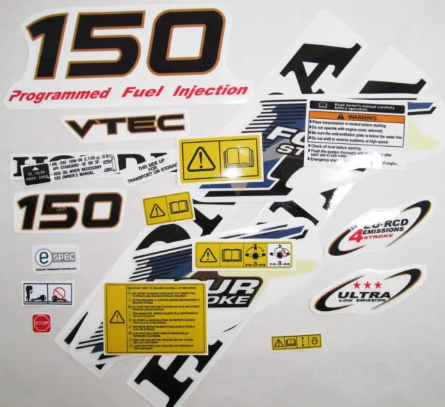 For HONDA 150 outboard.Vinyl decal set from BOAT-MOTO/ sticker kit. Reproduction