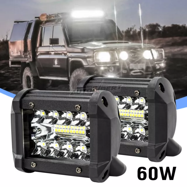 UK 60W LED Work Light Bar Flood Spot Lights Driving Lamp Offroad Car Truck SUV