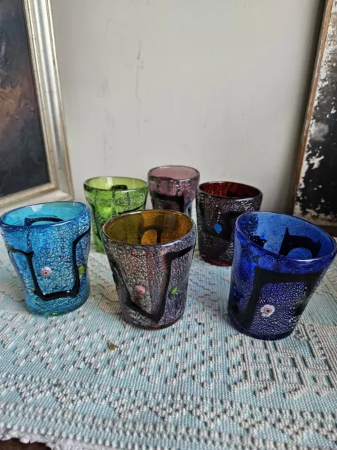 GOTO Di Fornace 6 Bicchieri in Vetro di Murano con Murrine Murano glass Vase 2