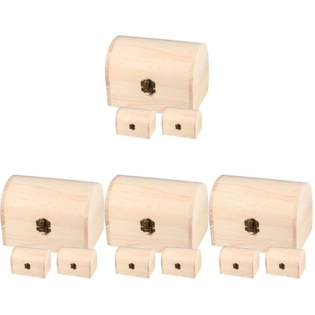 12 uds tapa bisagra pequeñas cajas de madera para decorar almacenamiento