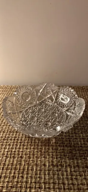 Fine Antique Abp American Brilliant Period Cut Glass 8" Bowl