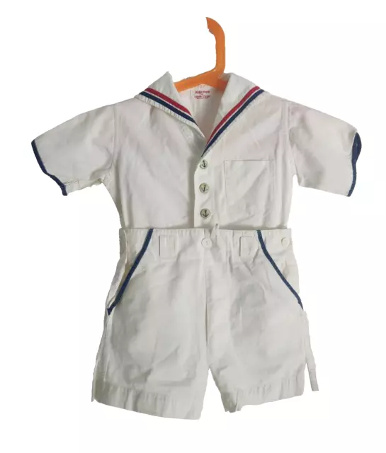 Vintage 1940s Kaynee Oliver Twist Size 4 Sailor Cotton Top & Bottom