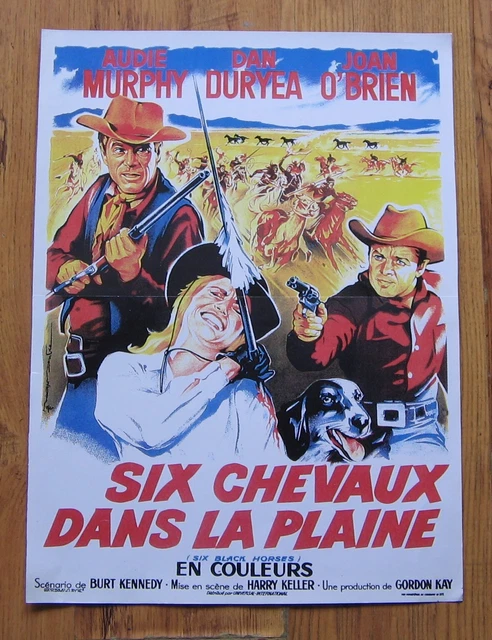affiche de cinéma -SIX CHEVAUX DANS LA PLAINE - AUDIE MURPHY - WESTERN