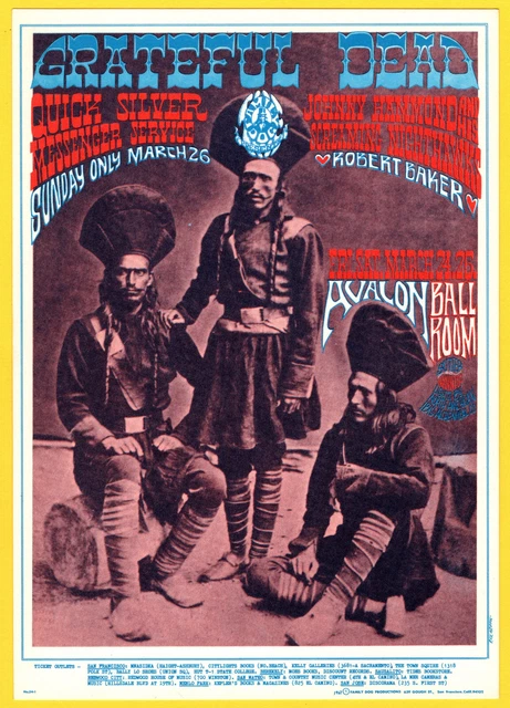 GratefuL Dead QuickSiLVer Rick GriFFin AVaLon BaLLrOOm FD054 1967 PoStcard