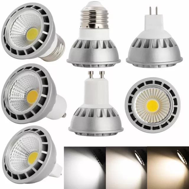 Ultra Bright Dimmable LED Spot Lights E27/GU10/MR16 15W COB Bulb White Lamp