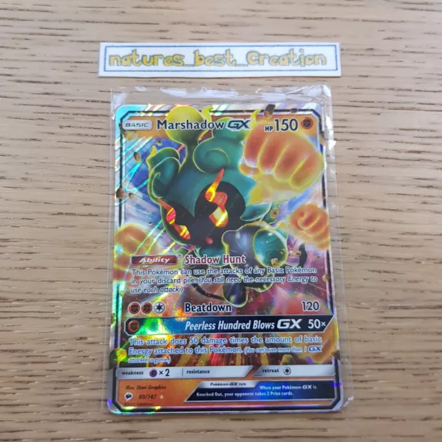 MINT Condition Marshadow GX 80/147 Holo/Shiny Pokemon Card, Burning Shadows Rare