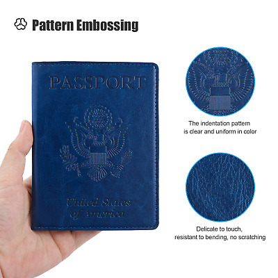 Slim Leather Travel Passport Wallet Case Holder RFID Blocking ID Card Case Cover