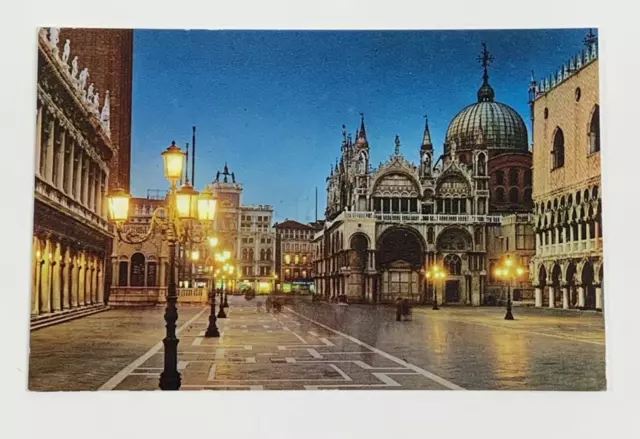 St. Mark - The Little Square - By Night, Venice, Italy, Postcard