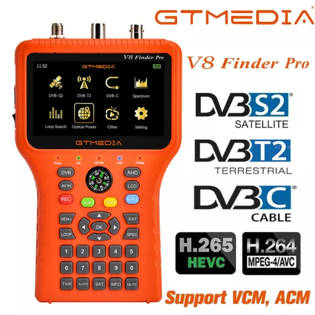 GTmedia Finderpro HD Satellite Terrestrial TV Signal Finder Meter DVB-S2/S2X/T2