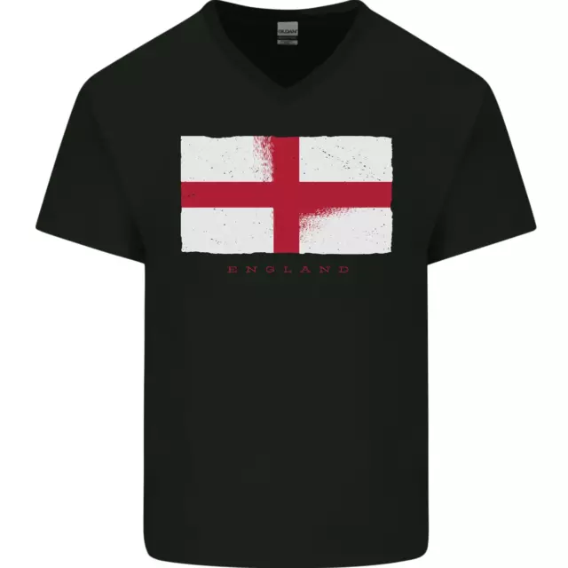 T-shirt da uomo rugby calcio da uomo bandiera inglese St Georges Day scollo a V cotone