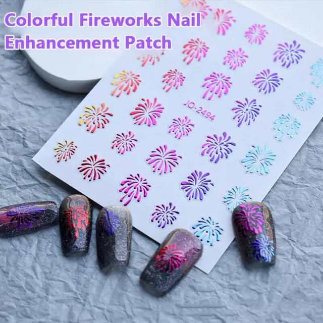 1 Sheet 3D Nail Stickers Fireworks Nail Art Decals Manicure Decorati7H