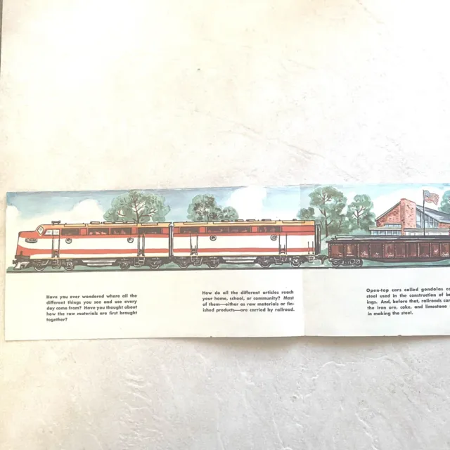 VTG 1940s Railroad Ephemera Children’s Lot - 2 Booklets + 6 Ft Banner/Streamer 8