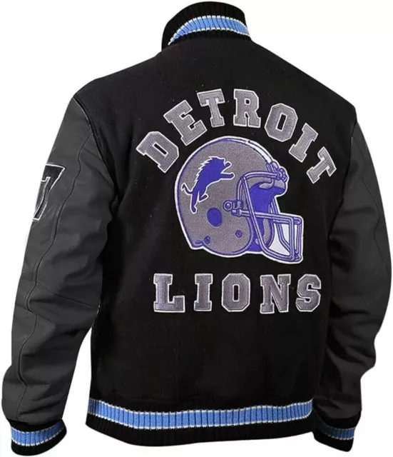 Beverly Hills Cop Eddie Murphy Axel Foley Detroit Lions Varsity Letterman Jacket