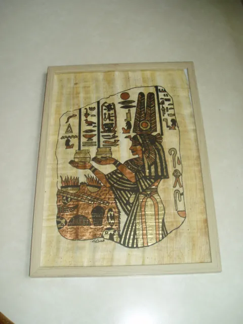 Papyrus Bild gerahmt 31 x 22,5  handbemalt -  Handarbeit Ägypten