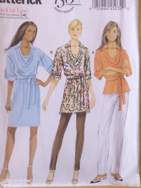 Butterick Sewing Pattern #B5923-Misses' TOP-TUNIC-DRESS-BELT-Sizes: 16-26-UNCUT