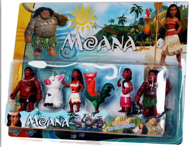 Prinzessin Moana Vaiana Ozeanien 6 Figuren (8-10 cm) Set Walt Disney Film