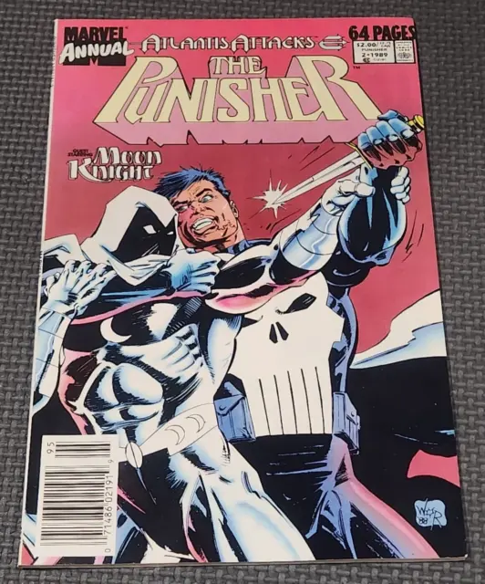 THE PUNISHER Annual #2 (1989) 1st Print Moon Knight Marvel Newsstand Variant