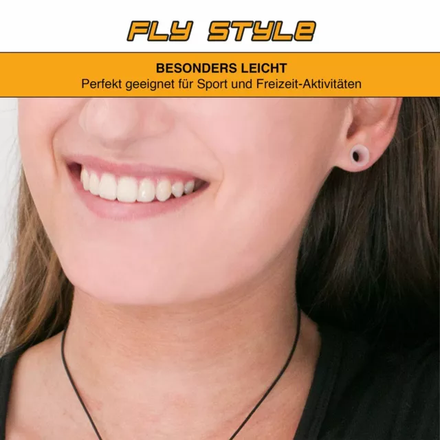 1 paire de bouchons d'oreille en silicone Flesh Tunnel piercing extra doux et flexible 3