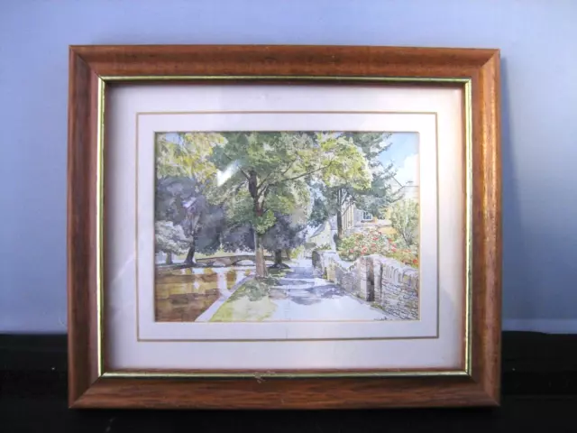 ROSE GARDEN By BOURTON miniature framed watercolor reproduction print