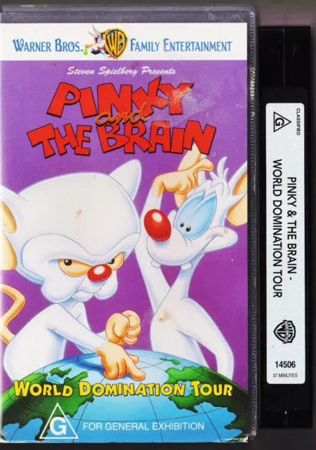 PINKY AND THE BRAIN World Domination Tour VHS Video Tape Animaniacs 1996  Warner $25.00 - PicClick AU