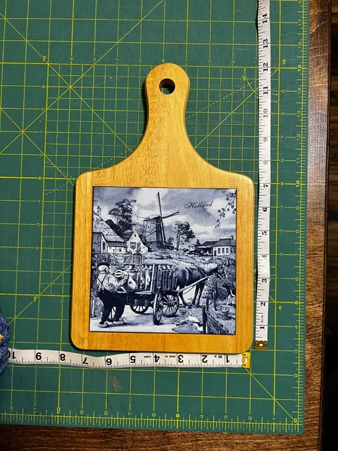 Dutch Delft Blue & White Tile Hand decorated by Ter Steege Holland cheese board