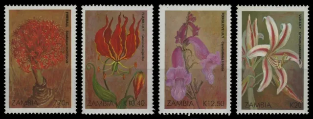 Sambia 1989 - Mi-Nr. 507-510 ** - MNH - Blumen / Flowers