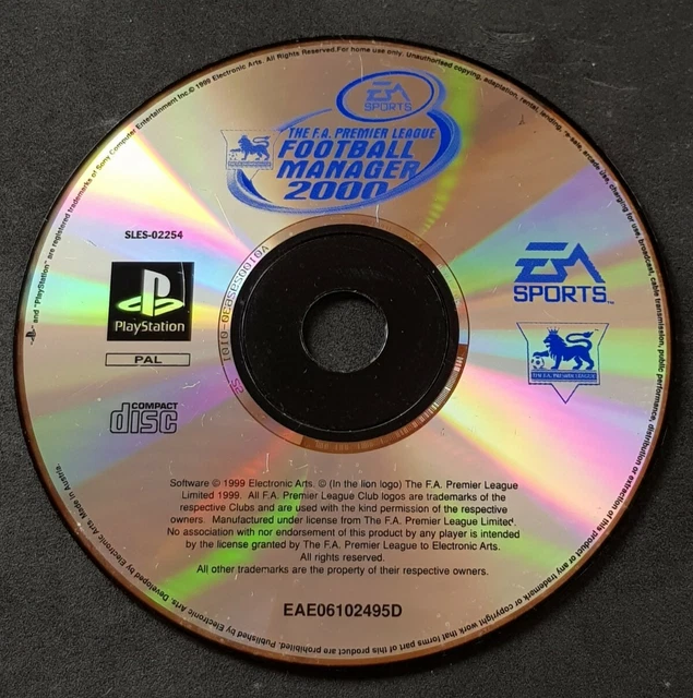 FA Premier League Football Manager 2000 - Sony Playstation PS1 DISK ONLY UK PAL