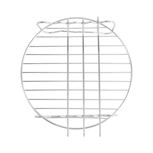 Griglia Barbecue Acciaio Inox - Rotonda Con Gamba Per Friggitrici Aria E BBQ - Foto 7