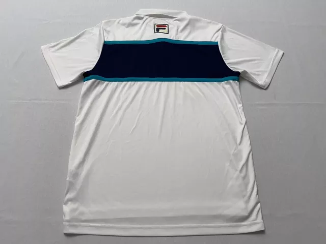 FILA BNP PARIBAS Tennis Open Mens Stretch Polo Shirt Short Sleeve NWOT ...