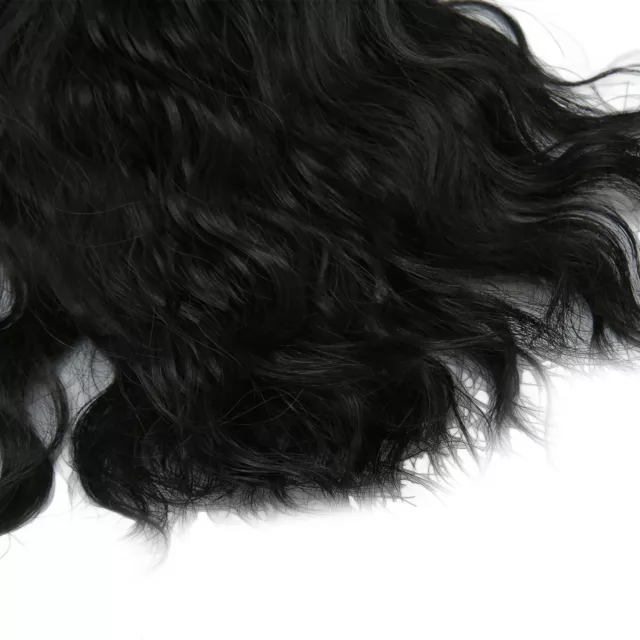 (Black)1/6 Doll Wig Ball Jointed Doll Wig Soft Touch Trimmable Long Lasting