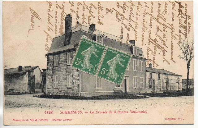SUMSOUS - Marne - CPA 51 - the crossroads of the 4 national roads