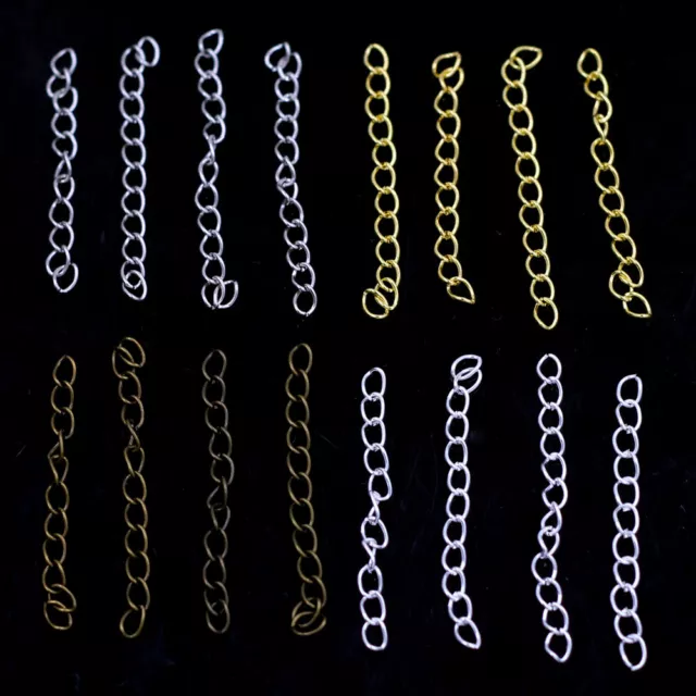 200Pcs Extension Chain Bulk Bracelet Tail Extender For Charms Necklace Jewelry 2