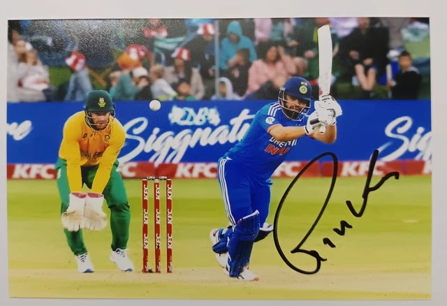 AUTOGRAPH OF RINKU Singh signed photo 6x4 India cricket ODI