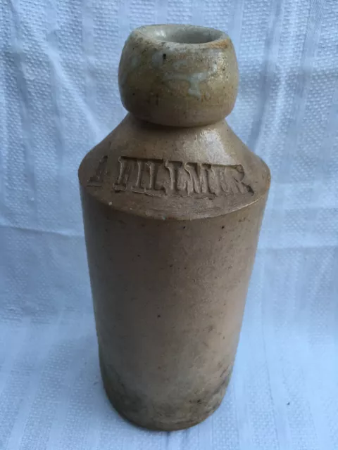 A. Fillmer Barking London / Essex ginger beer soda stoneware bottle c1890-1910
