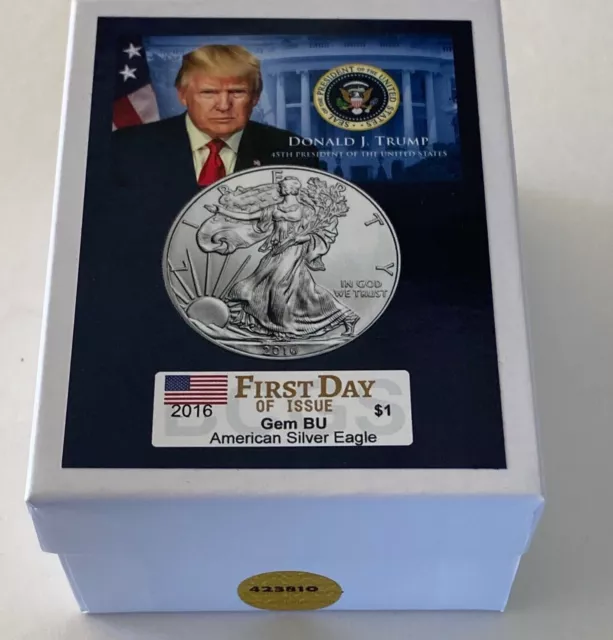 President Donald Trump...2016 American Silver Eagle .999 Silver Coin with COA*