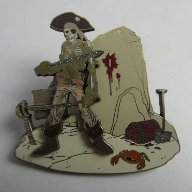 Disney Pin 47076 DLR Pirates of the Caribbean Skeleton with Swords Legend Golden