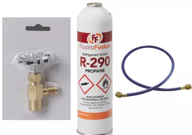 R–290 Large 14 oz. Can, FluoroFusion, Refrigerant Grade PV14 Taper & Hose