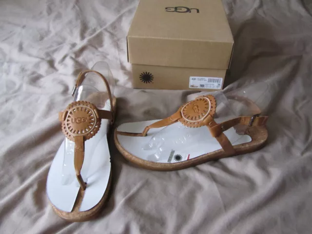UGG SIZE 7 Sandals Womens Aleigh Cork Thong T Strap Slingback
