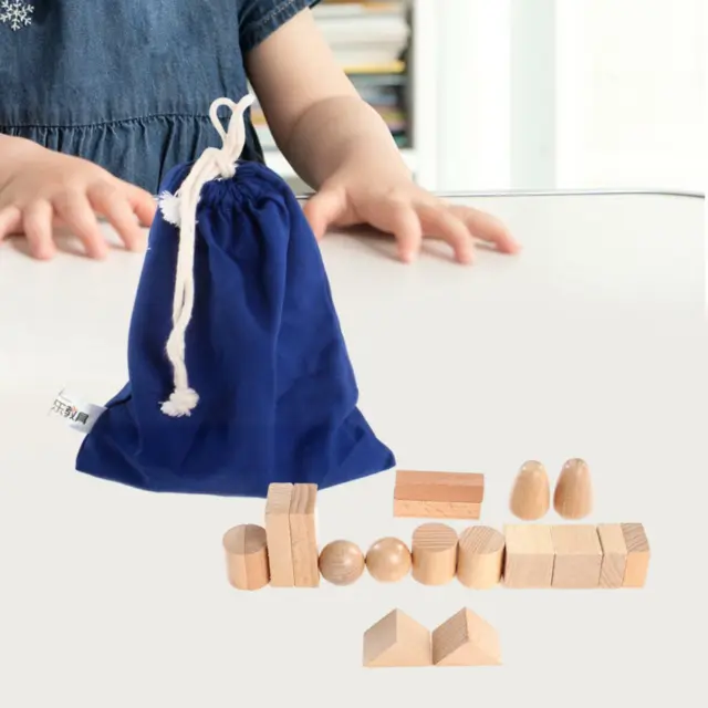 18pcs blocs de géométrie en bois blocs de construction jouets d'activité