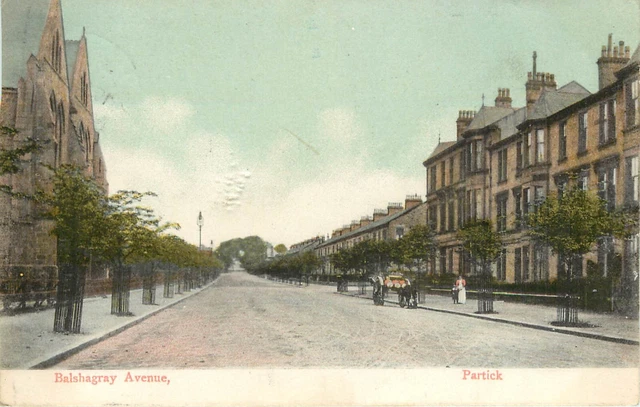 Vintage Postcard Balshagray Ave. Partick Street Scene Glasgow Scotland UK