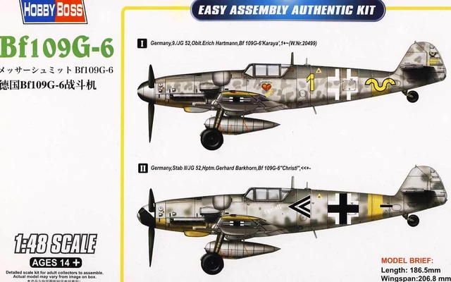 Hobbyboss Messerschmitt Me-Bf-109G-6 Hartmann Barkhorn - 1:48 Modèle-kit Kit