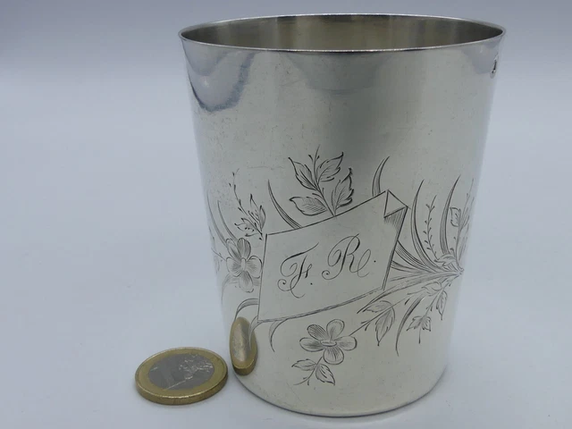 TIMBALE ST ART NOUVEAU AUX FLEURS ARGENT MASSIF MINERVE CHARLES ...