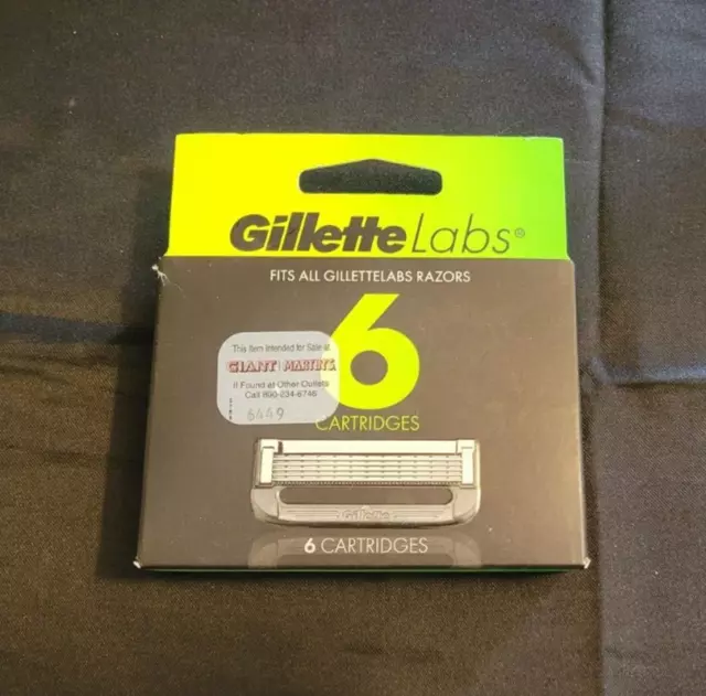 GILLETTE LABS RAZOR Blades 6 Refill Cartridges NEW in Packaging $18.00 ...